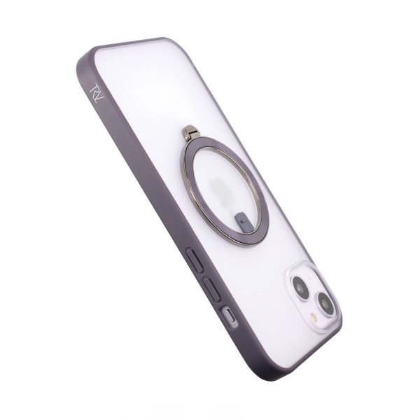 Rvelon iPhone 14 Plus Skal Roterbart MagSafe Stativ Lila