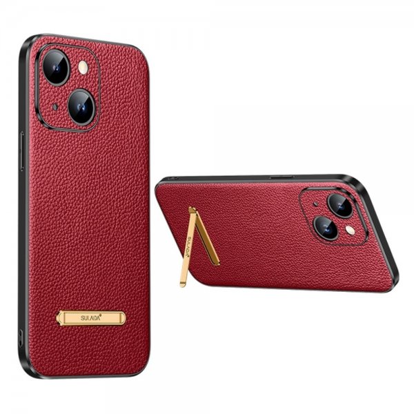 Sulada iPhone 14 Plus Skal med Stativ Röd
