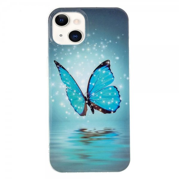 iPhone 14 Plus Skal Motiv Blå Fjäril