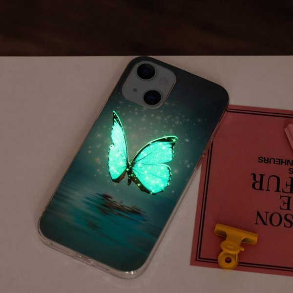 iPhone 14 Plus Skal Motiv Blå Fjäril