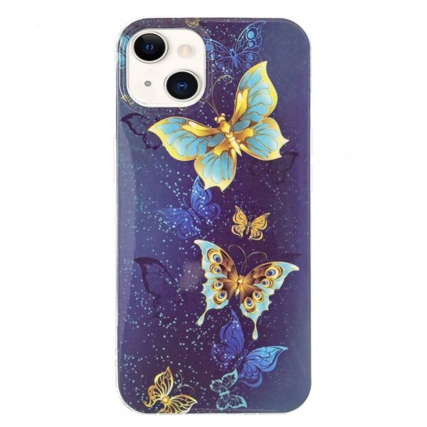 iPhone 14 Plus Skal Motiv Guldiga Fjärilar