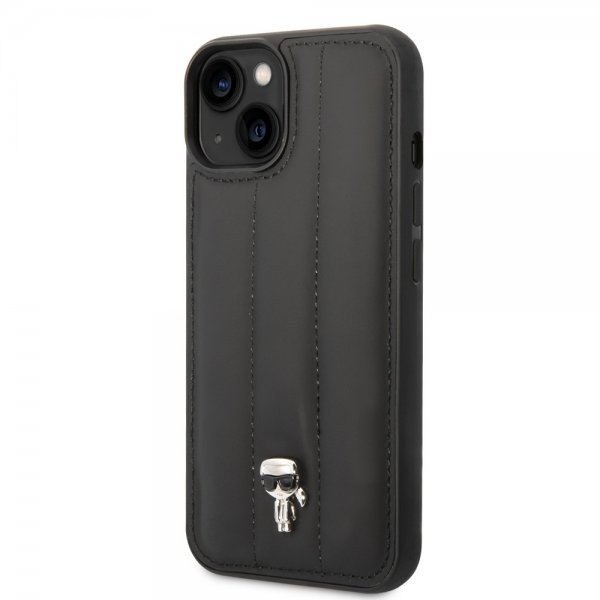 Karl Lagerfeld iPhone 14 Plus Skal Quilted Nylon Puffy Case Ikonik Pin Svart