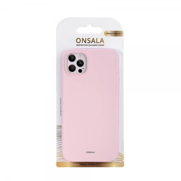 Onsala iPhone 14 Plus Skal Silikon Chalk Pink