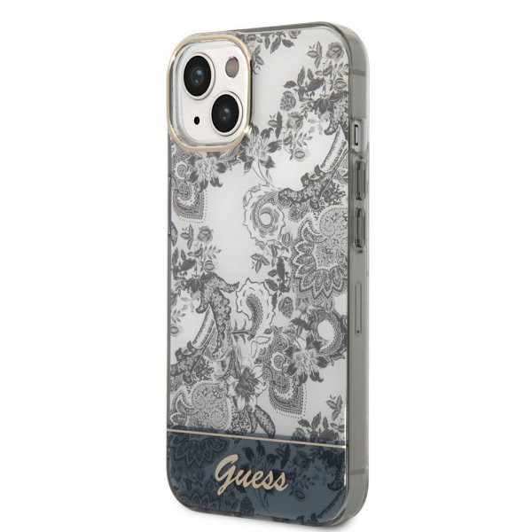 Guess iPhone 14 Plus Skal Toile de Jouy Grå