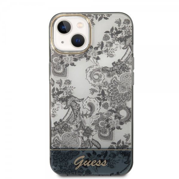 Guess iPhone 14 Plus Skal Toile de Jouy Grå