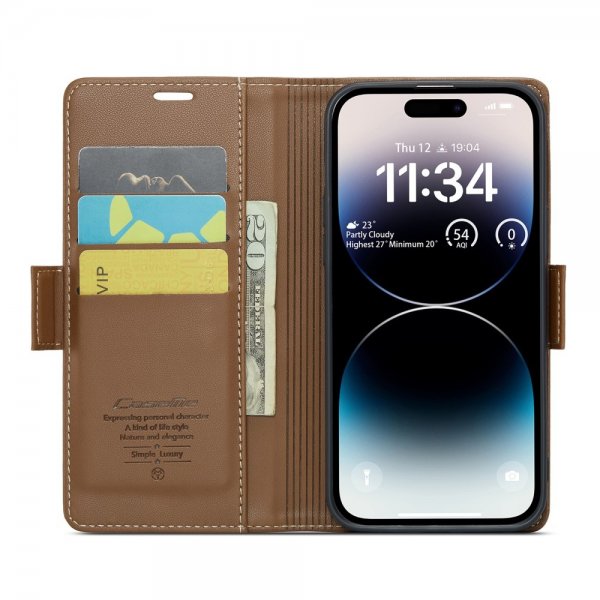 CaseMe iPhone 14 Pro Fodral 023 Series Brun