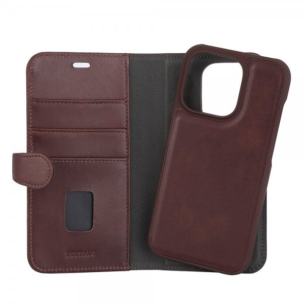 Buffalo iPhone 14 Pro Fodral 2-in-1 Detachable Wallet Brun