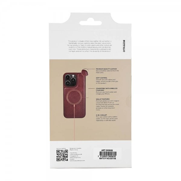 Buffalo iPhone 14 Pro Fodral 2-in-1 Detachable Wallet Brun