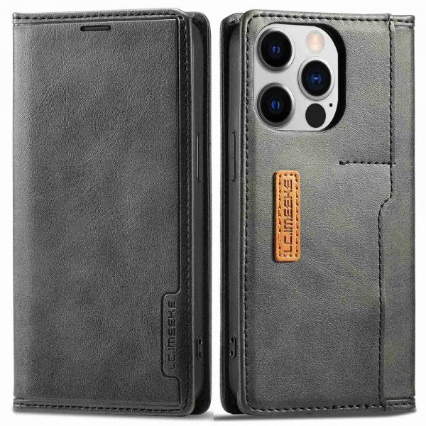 Lc.Imeeke iPhone 14 Pro Fodral Kortfack Utsida Svart