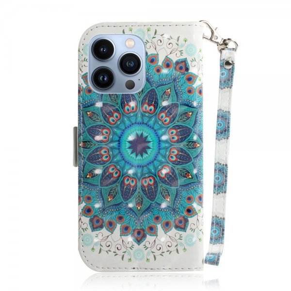 iPhone 14 Pro Fodral Motiv Blå Mandala