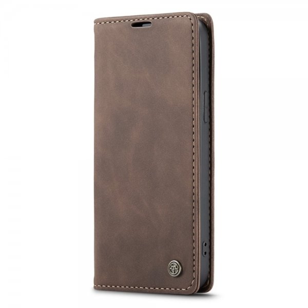CaseMe iPhone 14 Pro Fodral Retro Flip Kaffe