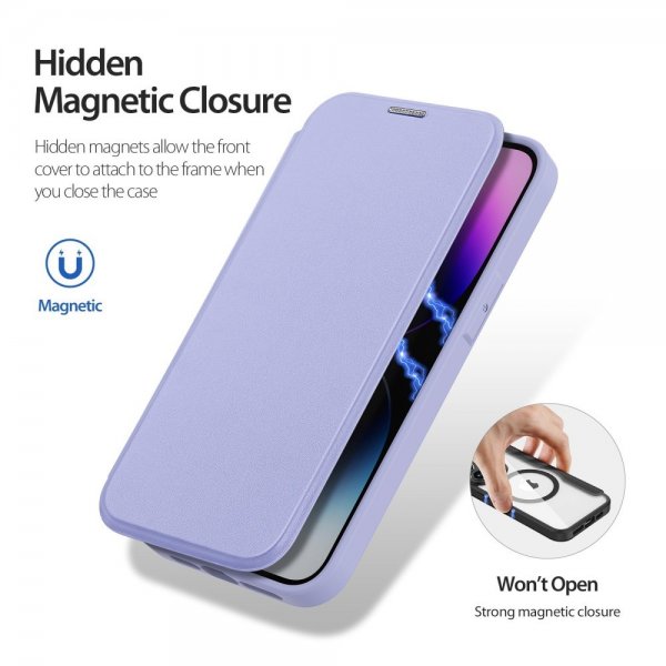 Dux Ducis iPhone 14 Pro Fodral Skin X Pro Series MagSafe Lila