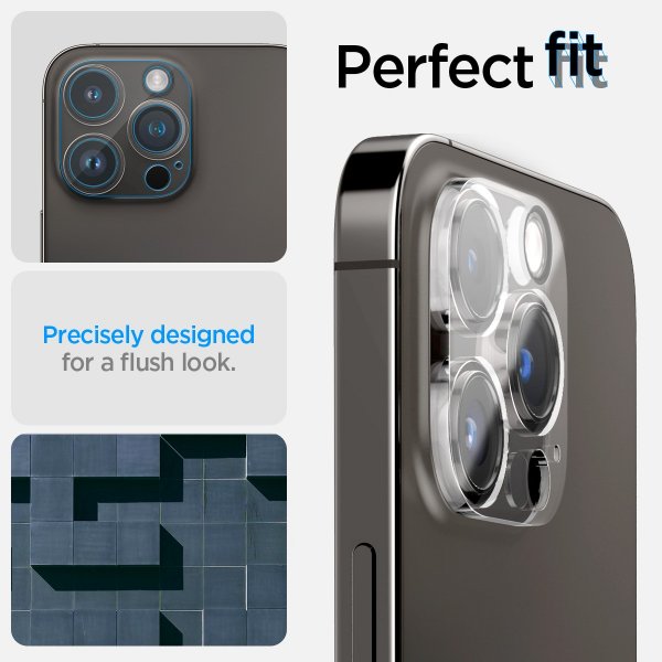 Spigen iPhone 14 Pro/14 Pro Max/15 Pro/15 Pro Max/16 Pro/16 Pro Max Kameraskydd Glas.tR Optik 2-pack Crystal Clear