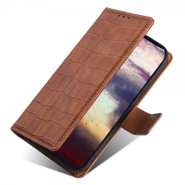 iPhone 14 Pro Max Fodral Krokodilmönster Brun