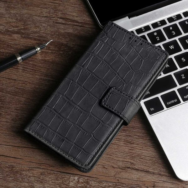 iPhone 14 Pro Max Fodral Krokodilmönster Svart