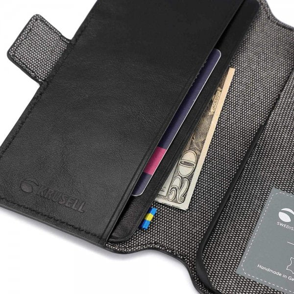 Krusell iPhone 14 Pro Max Fodral Leather PhoneWallet Svart