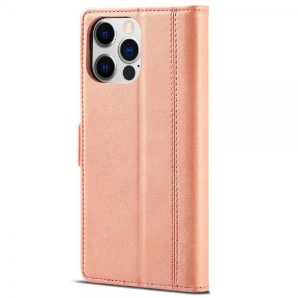 Lc.Imeeke iPhone 14 Pro Max Fodral med Kortfack Rosa