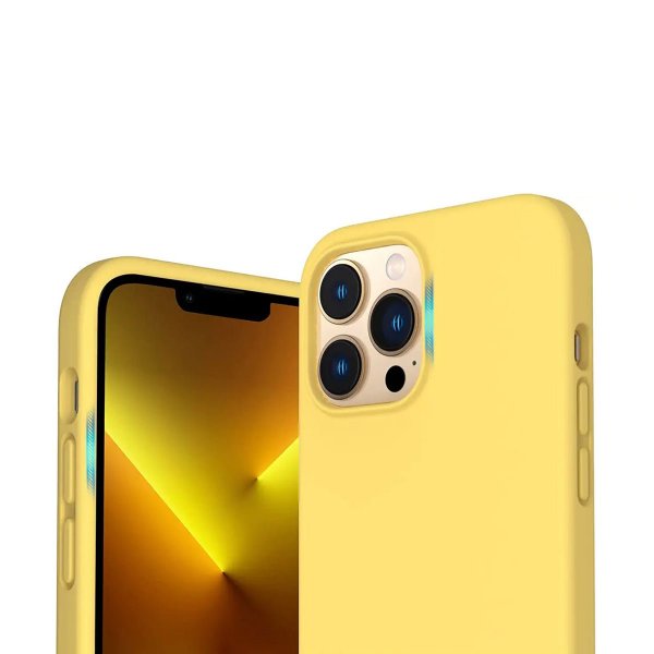 Rvelon iPhone 14 Pro Max Skal Silikon MagSafe Gul