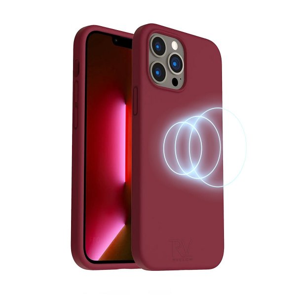 Rvelon iPhone 14 Pro Max Skal Silikon MagSafe Röd
