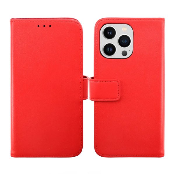 Rvelon iPhone 14 Pro Max Fodral Äkta Läder Röd