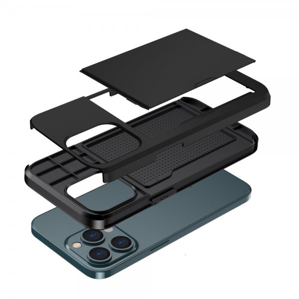 iPhone 14 Pro Max Skal Card Slide Svart