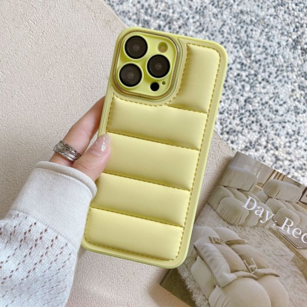 iPhone 14 Pro Max Skal Down Jacket Design Gul