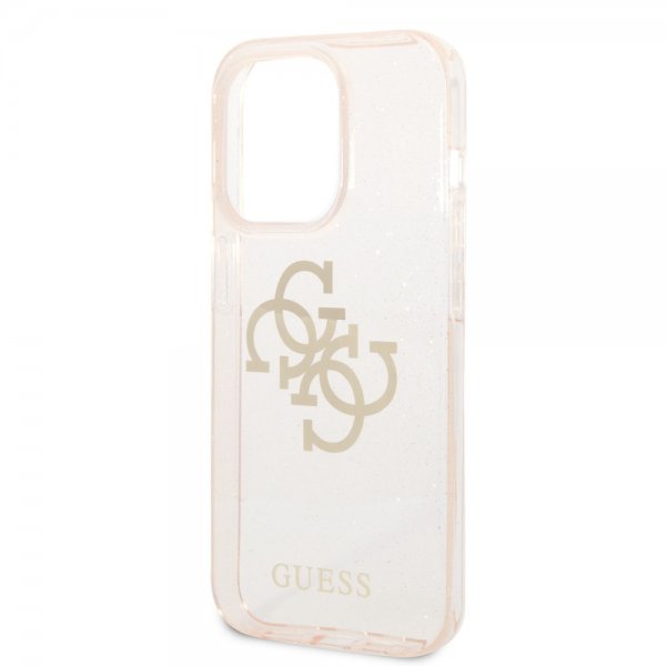 Guess iPhone 14 Pro Max Skal Full Glitter Guld