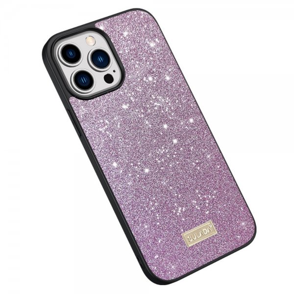 Sulada iPhone 14 Pro Max Skal Glitter Lila