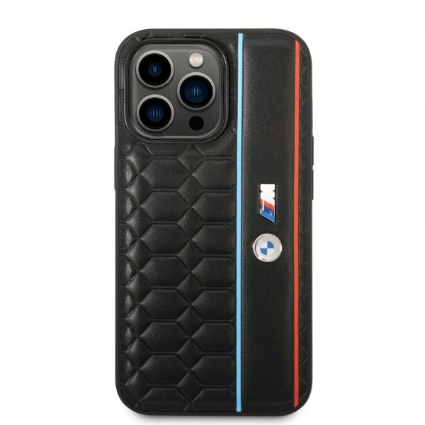 BMW iPhone 14 Pro Max Skal Hexagonal Pattern Svart
