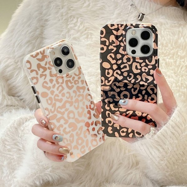 iPhone 14 Pro Max Skal Leopardmönster Vit
