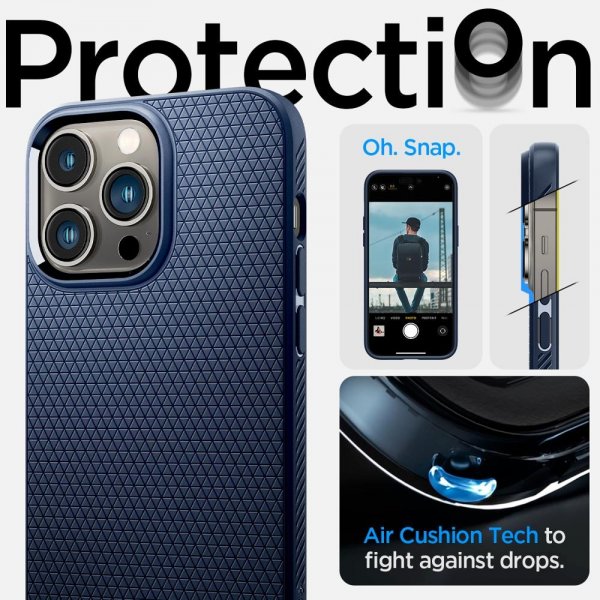 Spigen iPhone 14 Pro Max Skal Liquid Air Navy Blue