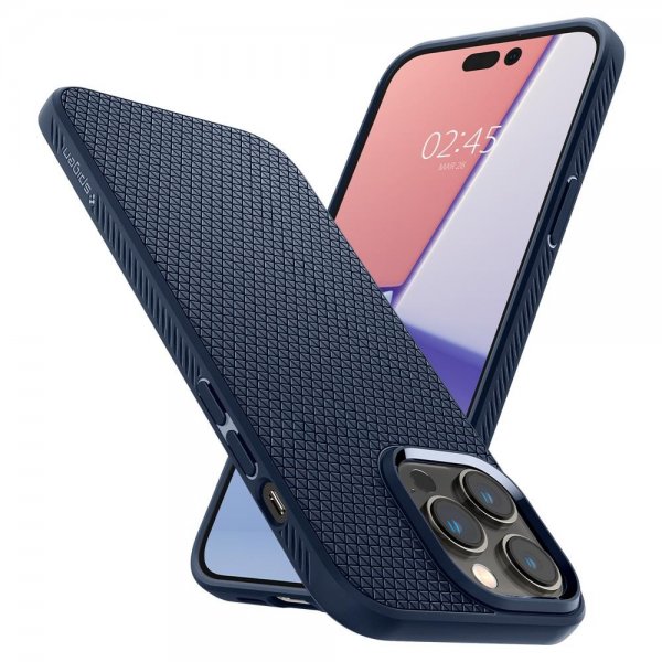 Spigen iPhone 14 Pro Max Skal Liquid Air Navy Blue