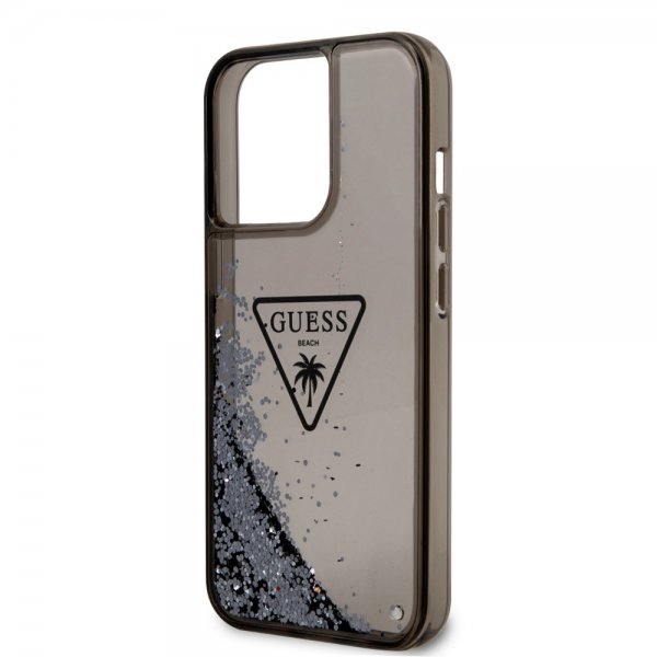 Guess iPhone 14 Pro Max Skal Liquid Glitter Translucent Svart