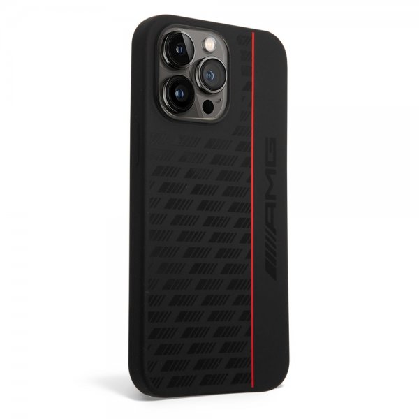 AMG iPhone 14 Pro Max Skal Liquid Silicone Carbon Pattern Svart