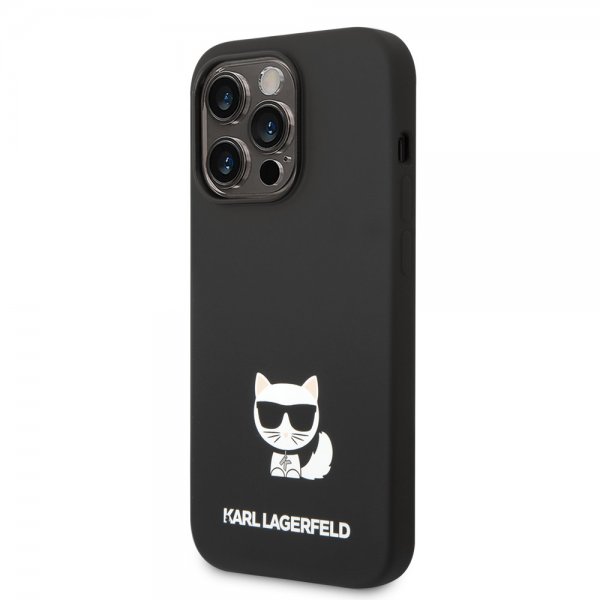 Karl Lagerfeld iPhone 14 Pro Max Skal Liquid Silicone Choupette Svart
