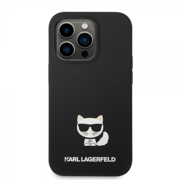 Karl Lagerfeld iPhone 14 Pro Max Skal Liquid Silicone Choupette Svart
