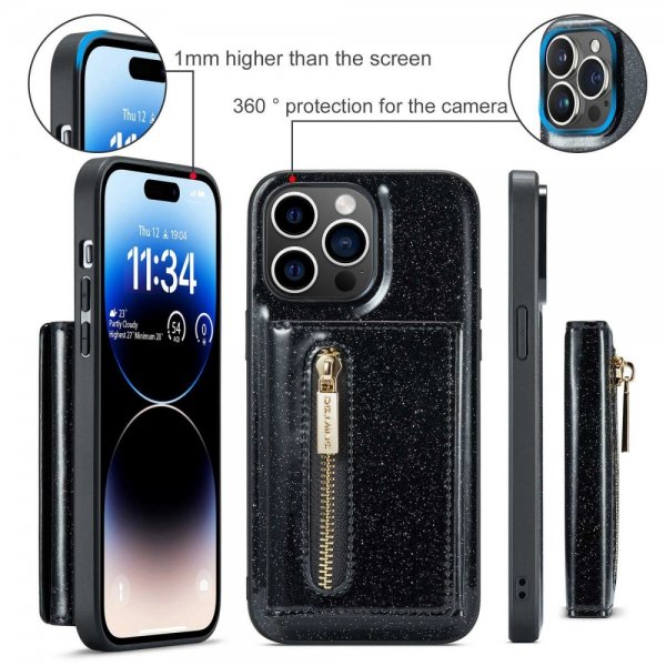 Dg.Ming iPhone 14 Pro Max Skal M3 Series Löstagbar Korthållare Svart