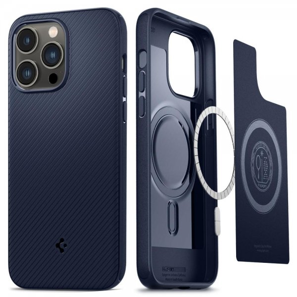 Spigen iPhone 14 Pro Max Skal Mag Armor MagFit Navy Blue