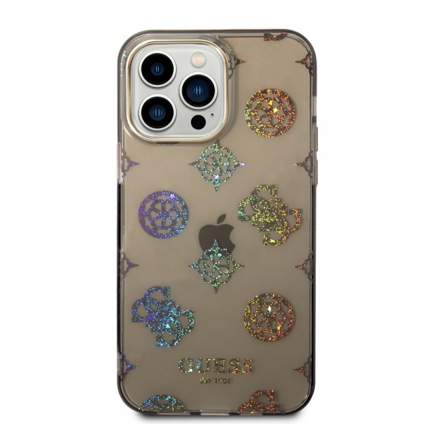 Guess iPhone 14 Pro Max Skal Peony Glitter Svart