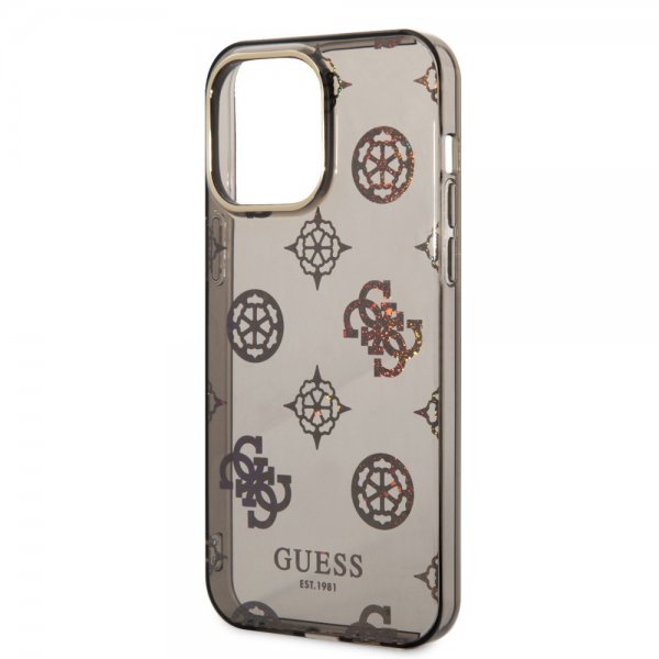 Guess iPhone 14 Pro Max Skal Peony Glitter Svart