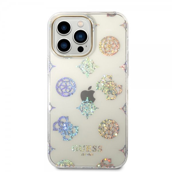 Guess iPhone 14 Pro Max Skal Peony Glitter Vit
