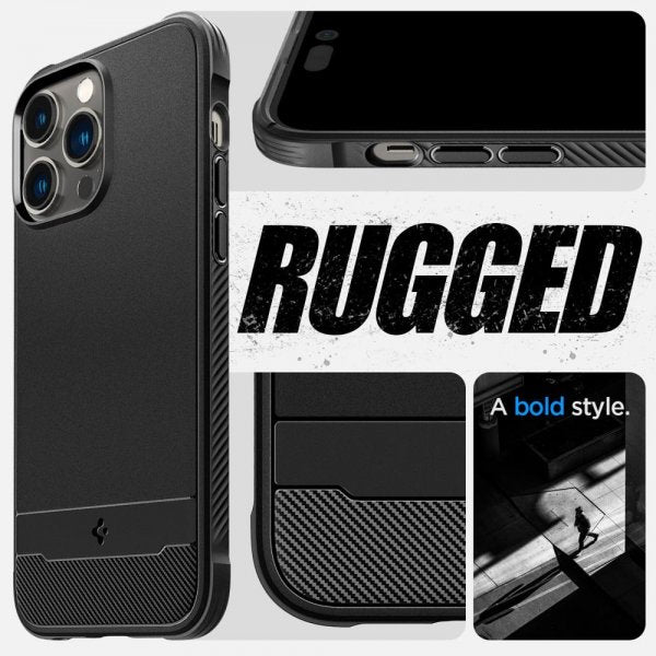 Spigen iPhone 14 Pro Max Skal Rugged Armor MagFit Matte Black