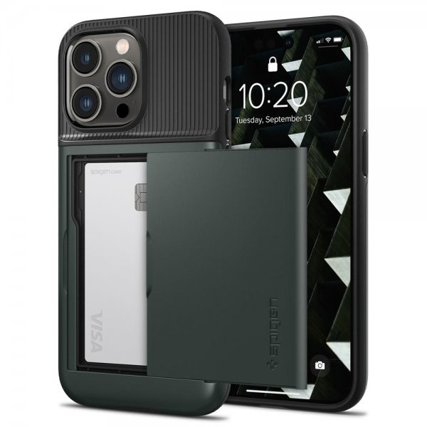 Spigen iPhone 14 Pro Max Skal Slim Armor CS Abyss Green