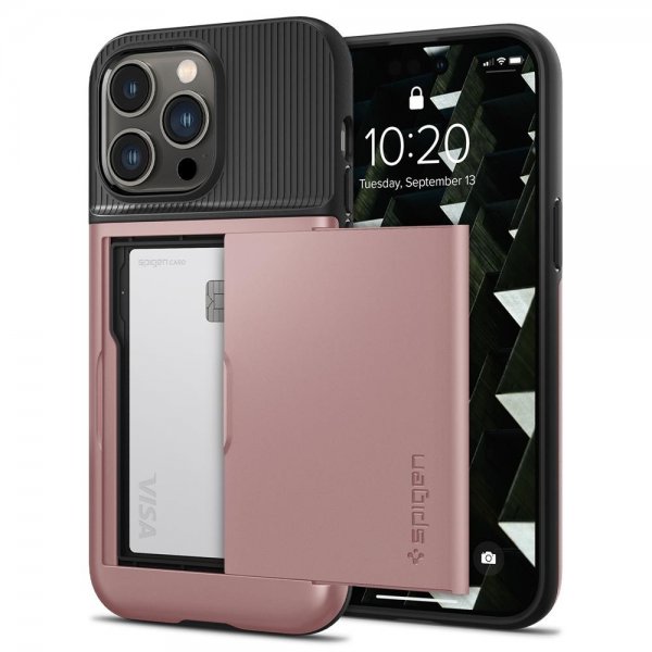 Spigen iPhone 14 Pro Max Skal Slim Armor CS Rose Gold