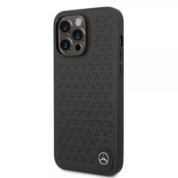 Mercedes Benz iPhone 14 Pro Max Skal Star Pattern Svart