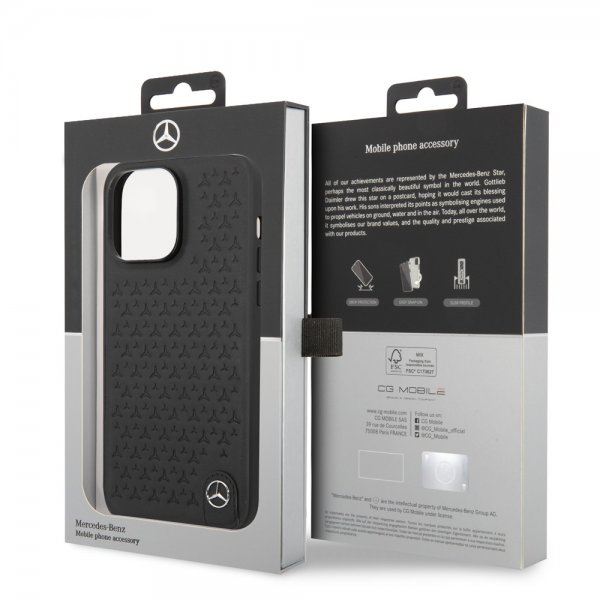 Mercedes Benz iPhone 14 Pro Max Skal Star Pattern Svart
