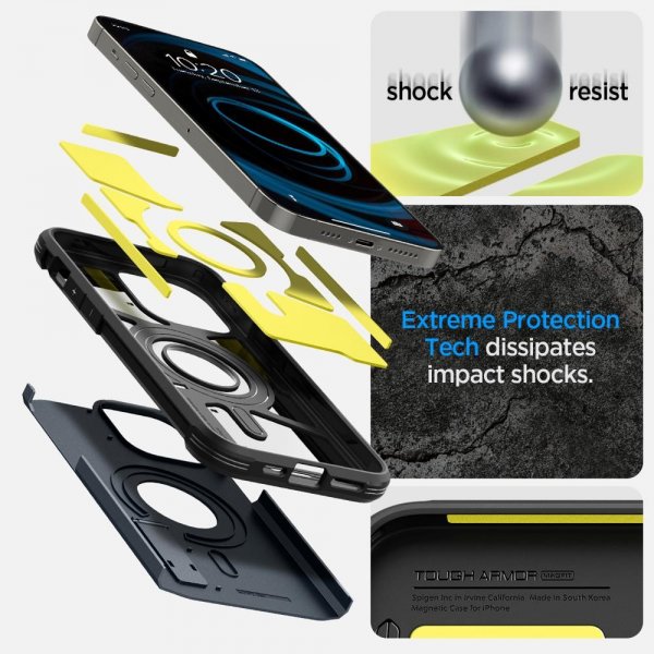 Spigen iPhone 14 Pro Max Skal Tough Armor MagFit Metal Slate