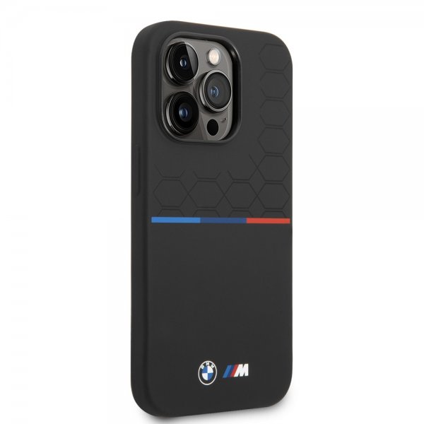 BMW iPhone 14 Pro Max Skal Tricolor Line & Logo Svart