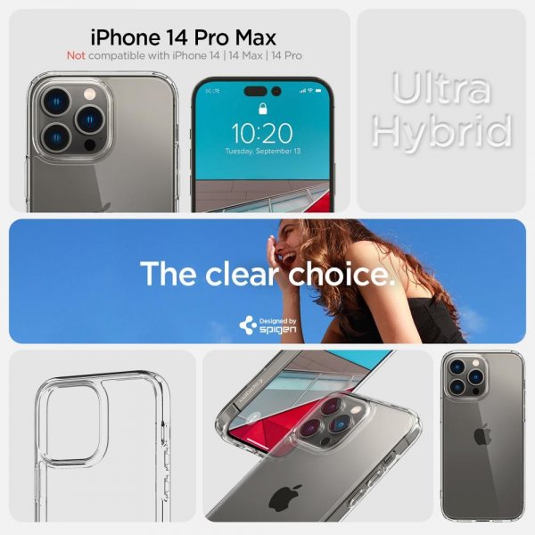 Spigen iPhone 14 Pro Max Skal Ultra Hybrid Crystal Clear