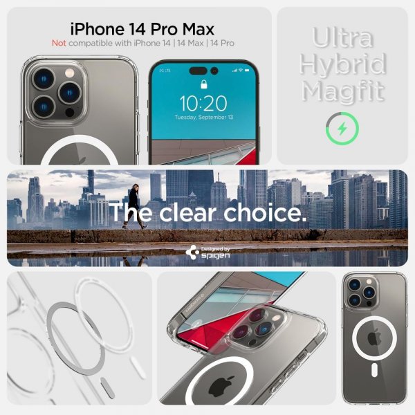 Spigen iPhone 14 Pro Max Skal Ultra Hybrid MagFit Vit